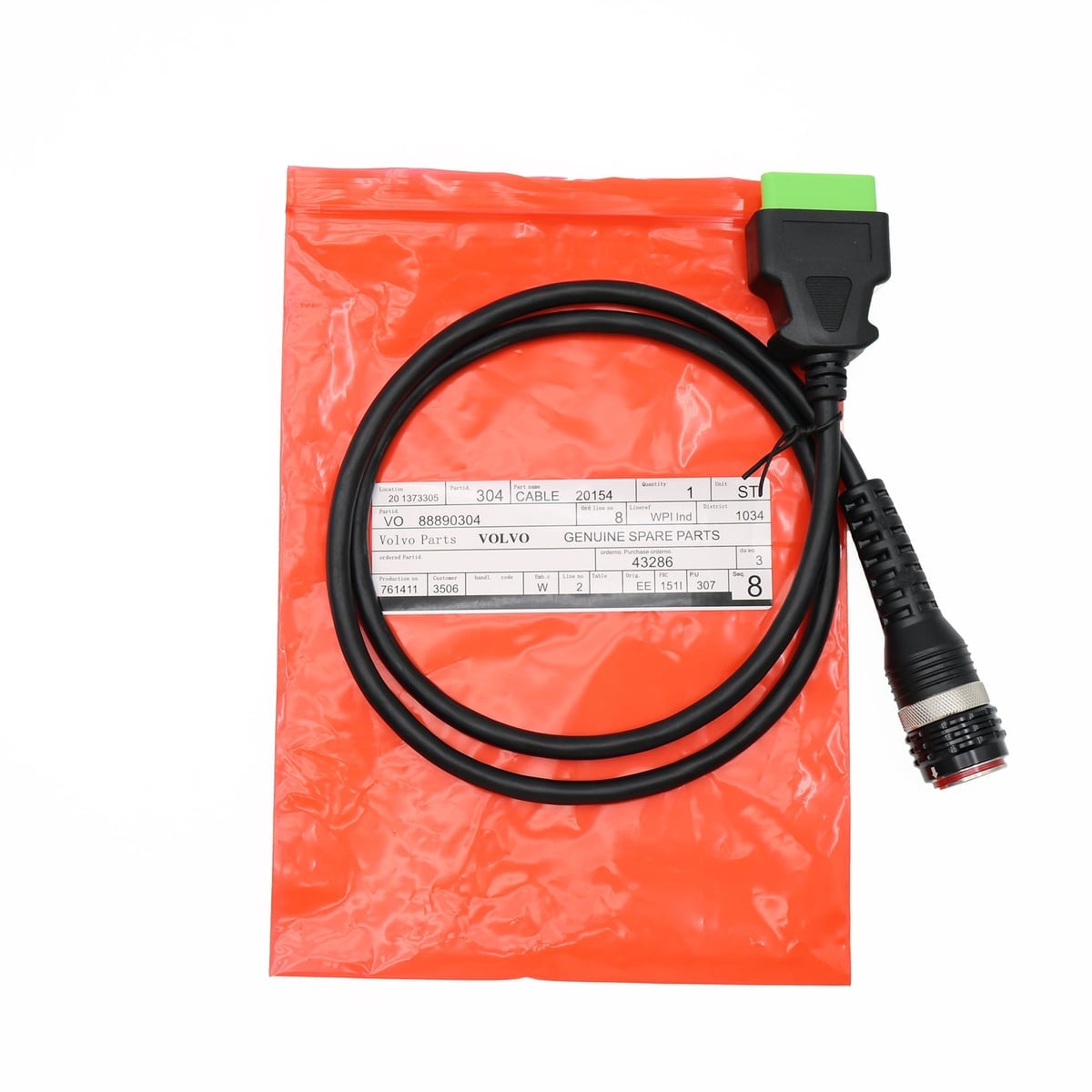 88890304 16 Pin OBD Aviation Plug Test Wire Harness Interface Main Test 16pin OBD Adapter Cable For VOLVO VocomⅠ Diagnostic Tool 6 Fc94