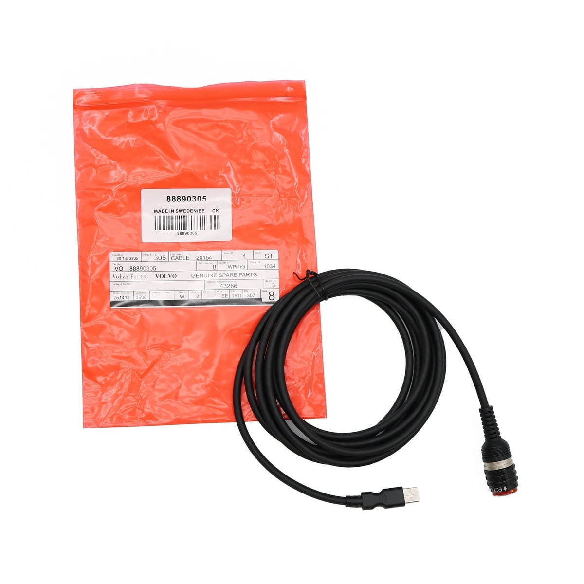 88890305 USB Aviation Plug Test Wire Harness Interface Main Test Cable For VOLVO VocomⅡ Diagnostic Tools Heavy Truck Scanner 2 E651