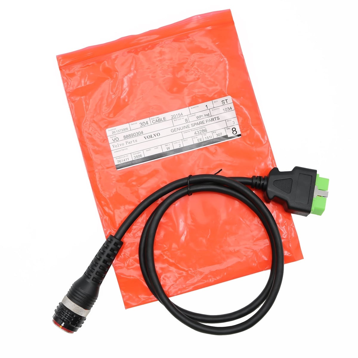 88890304 16 Pin OBD Aviation Plug Test Wire Harness Interface Main Test 16pin OBD Adapter Cable For VOLVO VocomⅡ Diagnostic Tool 2 9715